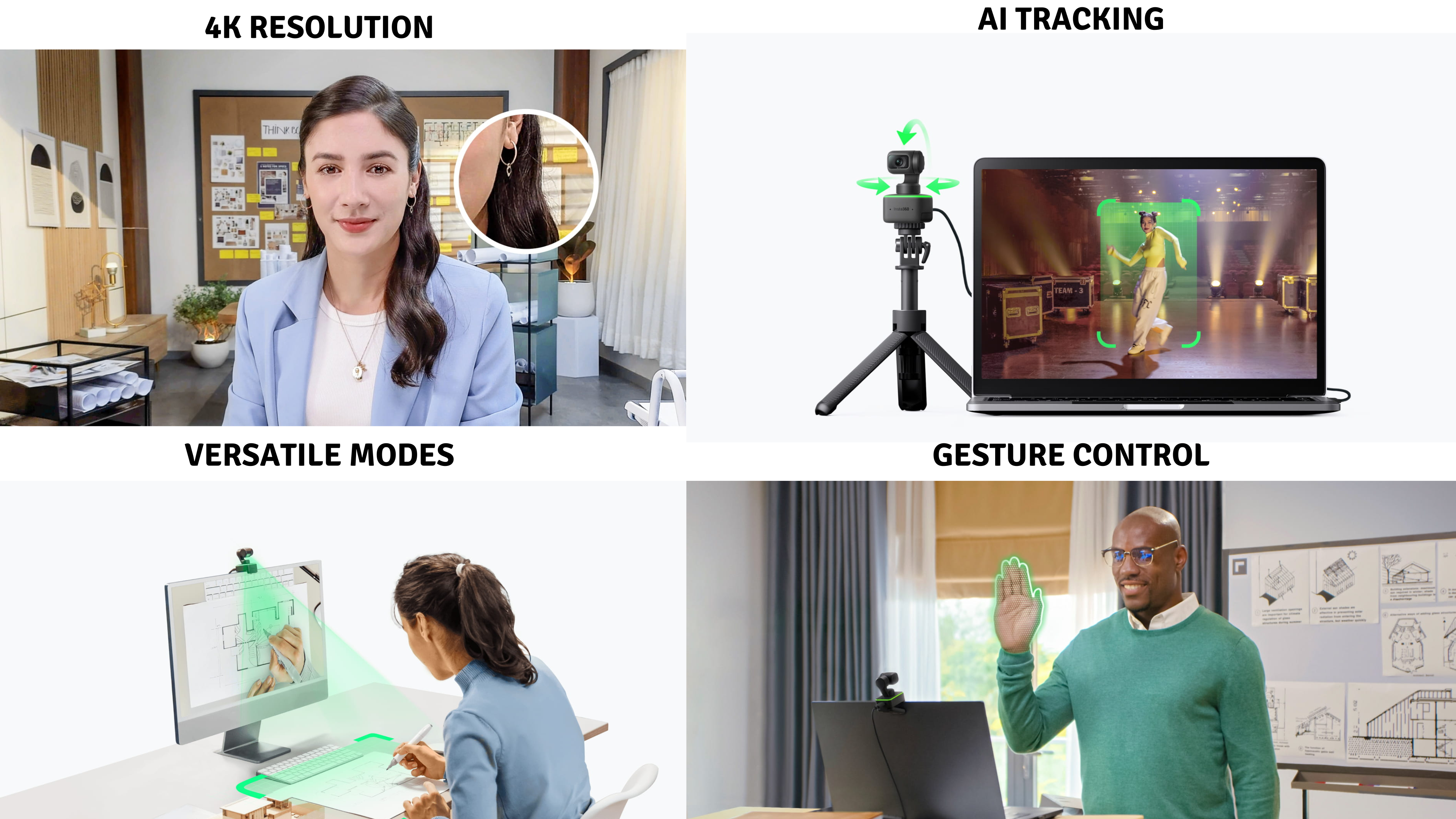 Insta360 Link UHD 4K AI Webcam 