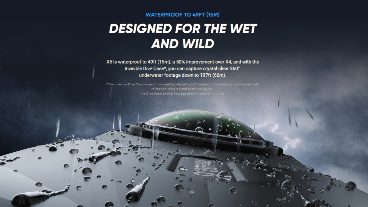 WATERPROOF TO 49FT (15M) 